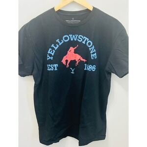 Yellowstone Dutton Ranch Paramount Graphic Tee Shirt Black Cowboy Bronco Large